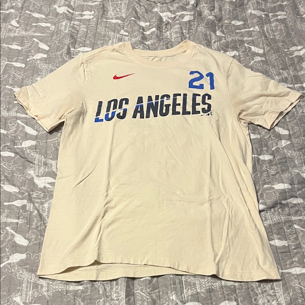 Nike Cream T-Shirt with Los Angeles Design